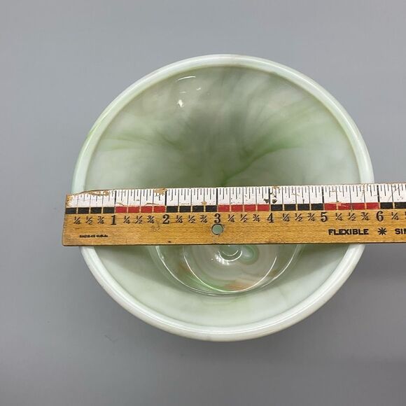 1940s Akro Agate Slag Glass Vase Pot Art Deco - Picture 15 of 16